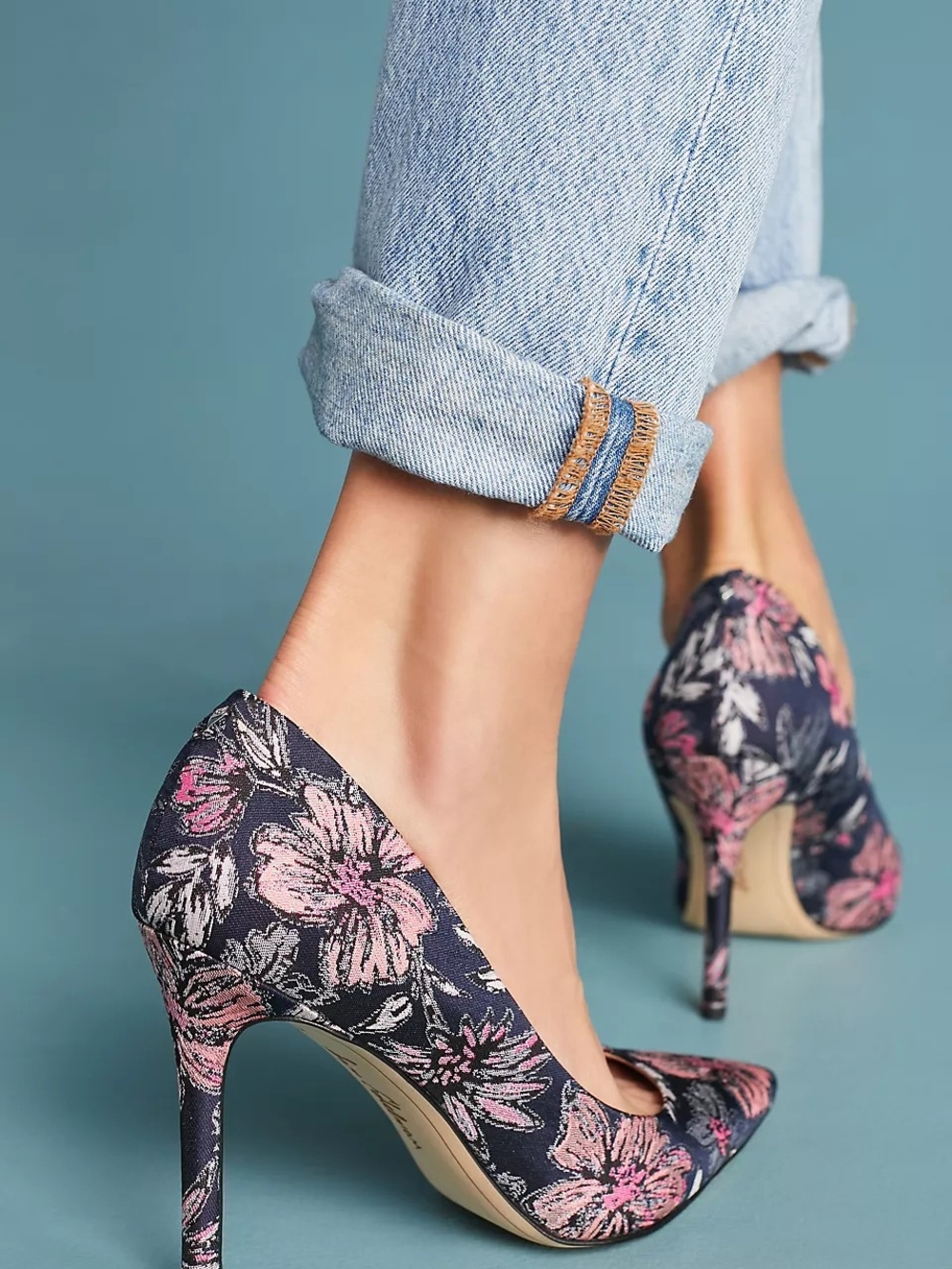 Sam Edelman Hazel Floral Pointed Toe Stiletto Heels Pumps Shoes 10 - Picture 3 of 7